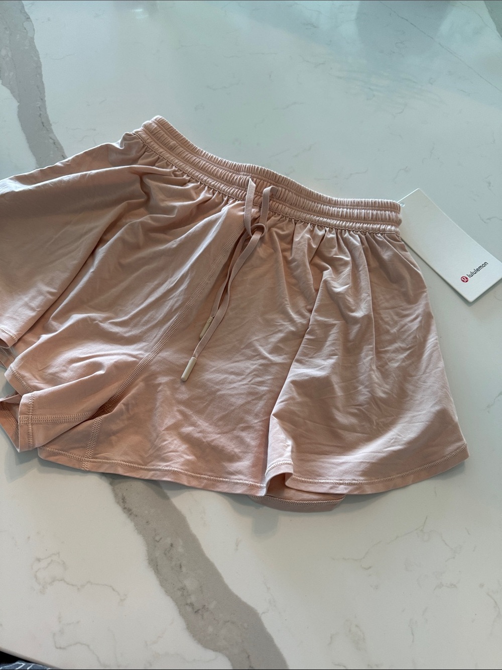 lululemon athletica Light Blush Pink Athletic Drawstring Shorts